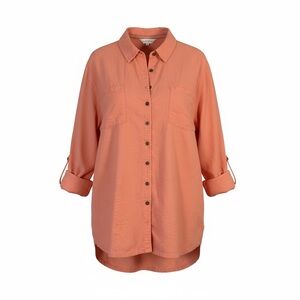 Northern Reflections Women's Button-Down Linen Shirt - Coral Size XL Cottagecore